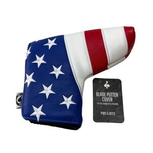 Pins & Aces USA Golf Blade Putter Cover 1776 Embroidered Magnetic Closure NEW